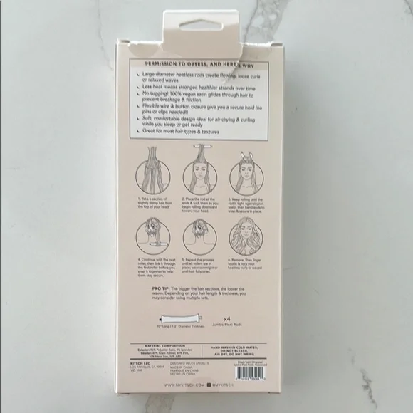 Kitsch Satin-Wrapped Flexi Rods in Pink and Brown - Picture 2 of 2